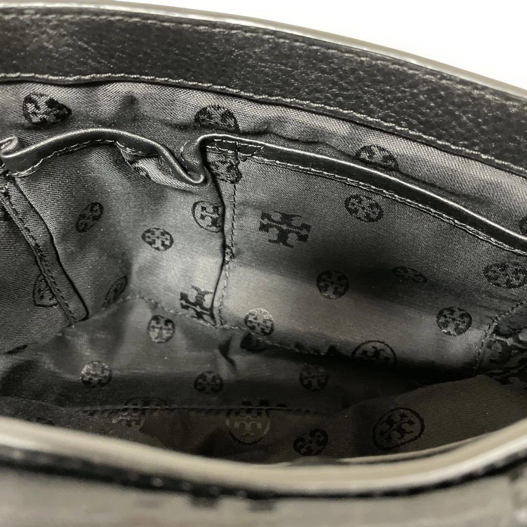 トリーバーチ テアメッセンジャーバッグ ショルダー レザー ブラック 中古