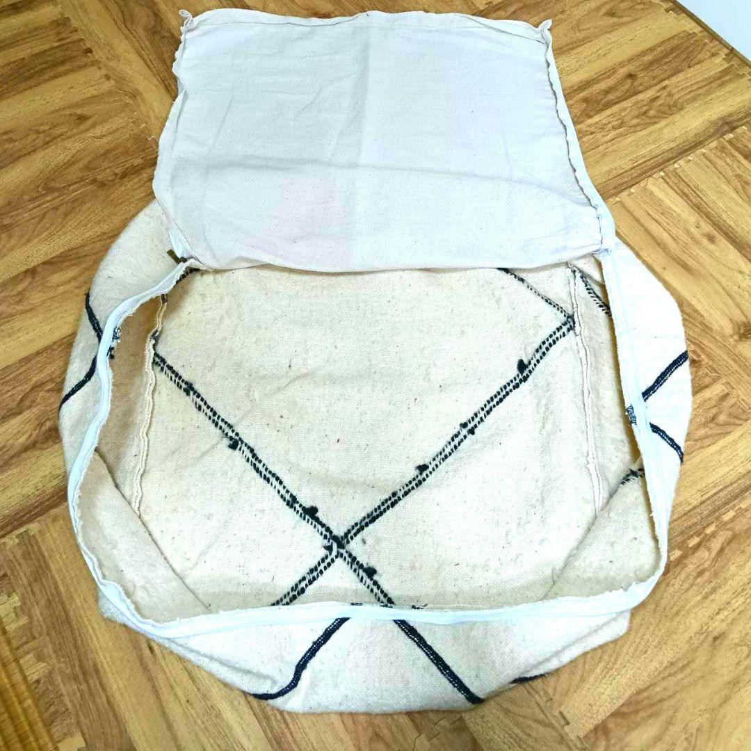 王道のモロッコ キリムベニワレンプフ-No9　ベーシック黒ダイヤ柄