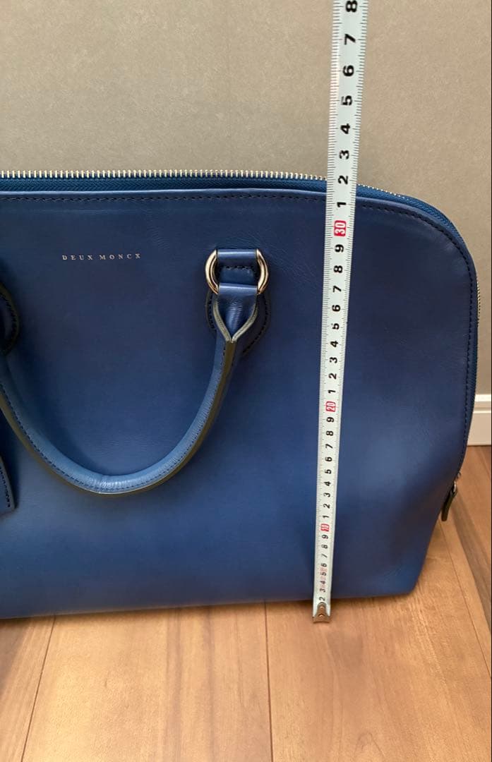 美品　DEUX MONCX ビジネスバッグ 2way レザー ブルー