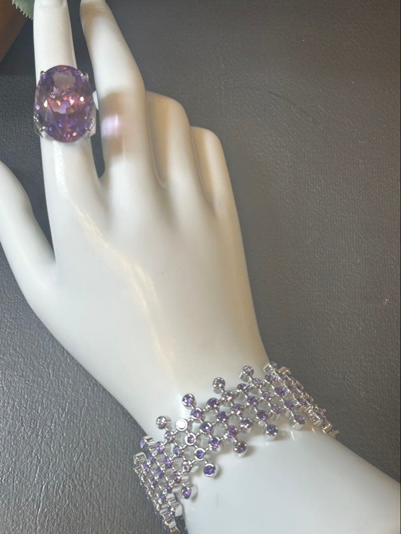 コ*ン様 天然石アメシスト特大リング13号限定サイズ