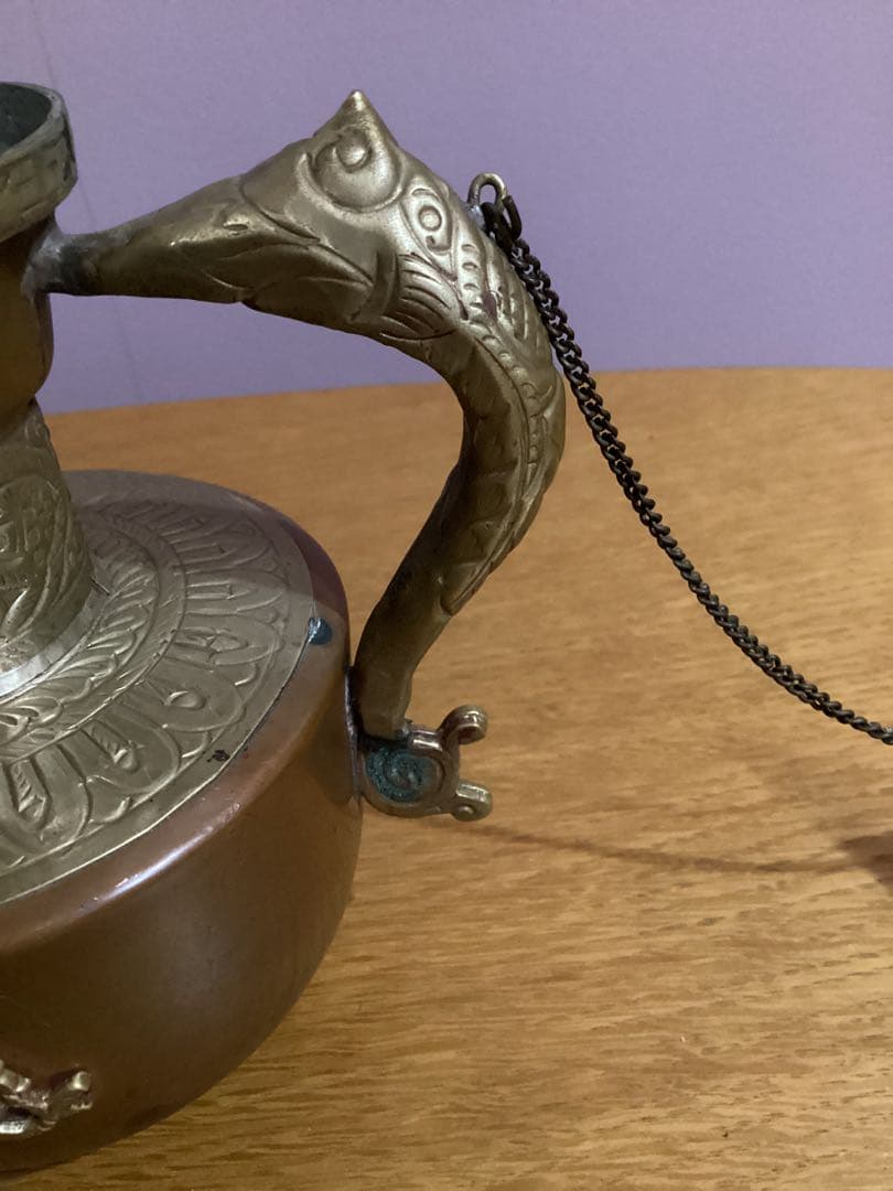 ビィンテージ　水差し　ティーポット　銅　真鍮