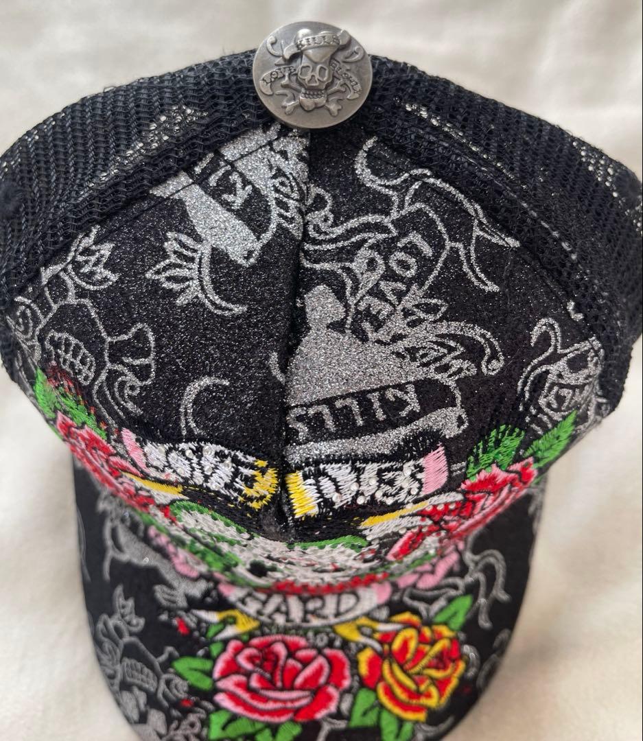 Ed Hardy エドハーディー スカル ローズ 刺繍 キャップ - メルカリ