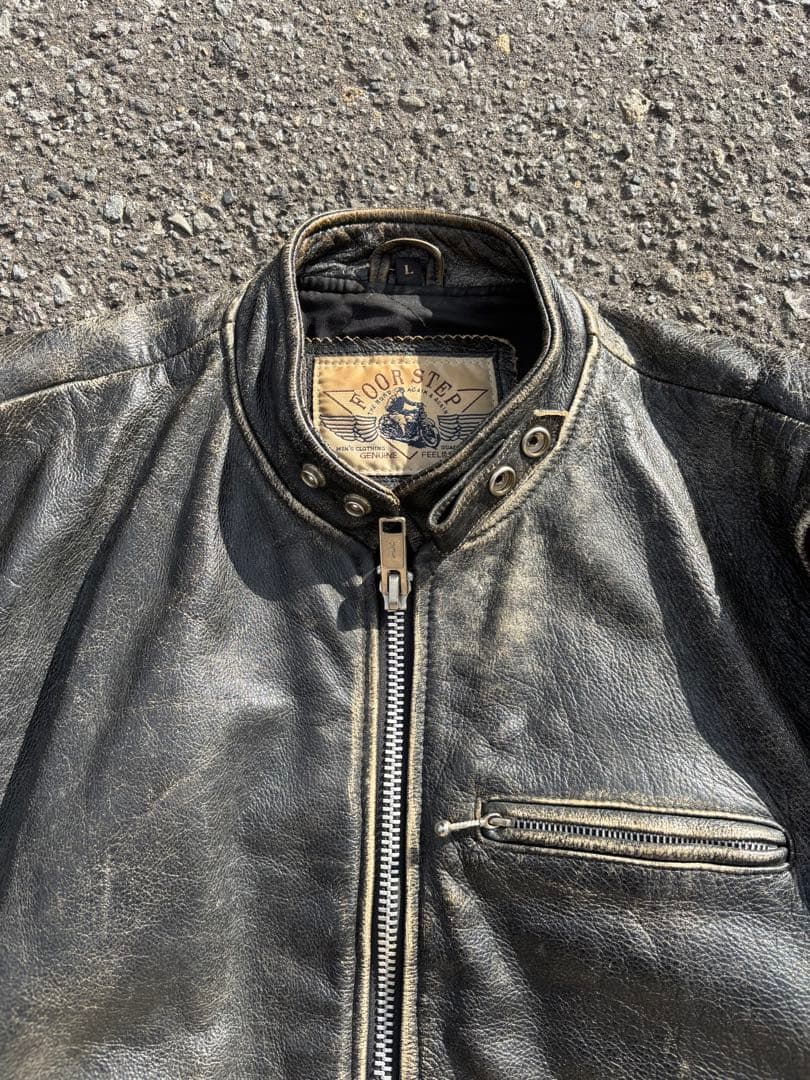 FOORSTEP ライダース 革ジャン 牛革 エイジング ヴィンテージ Lサイズ