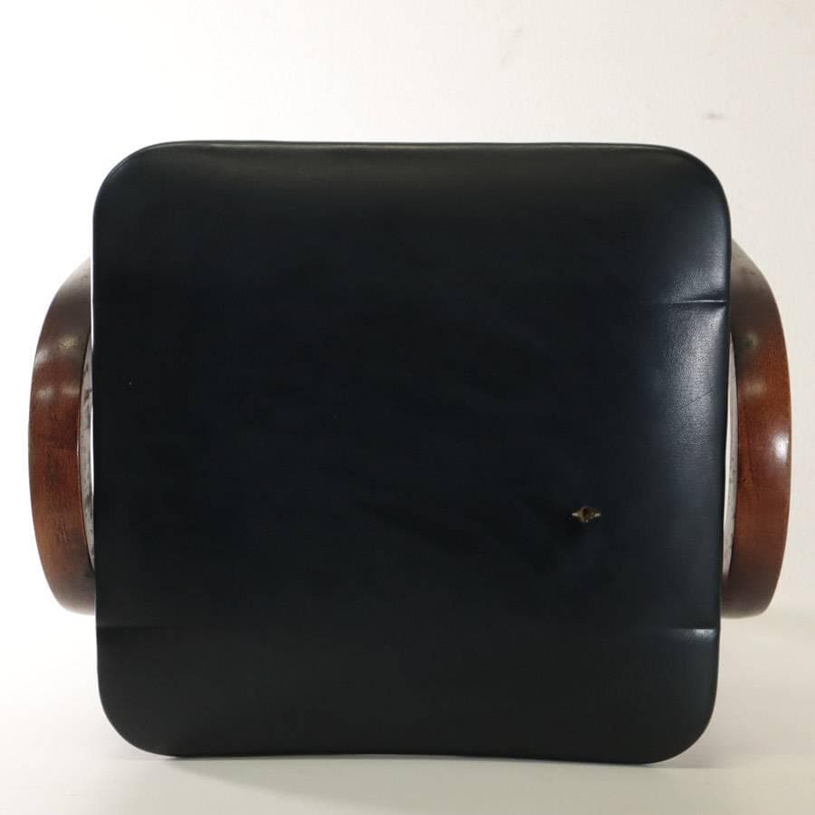 値下秋田木工 IDC大塚 No.202 剣持勇 スタッキングスツール 黒PVC⑦