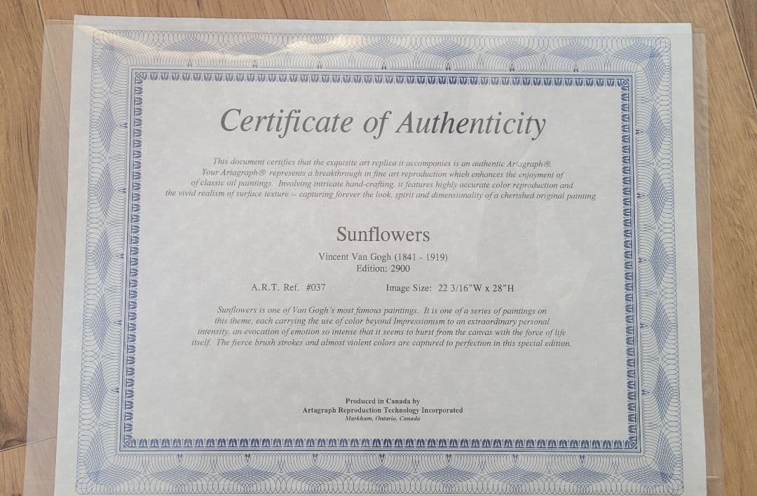 ART社 証明書付『ゴッホ作 ひまわり』高品質