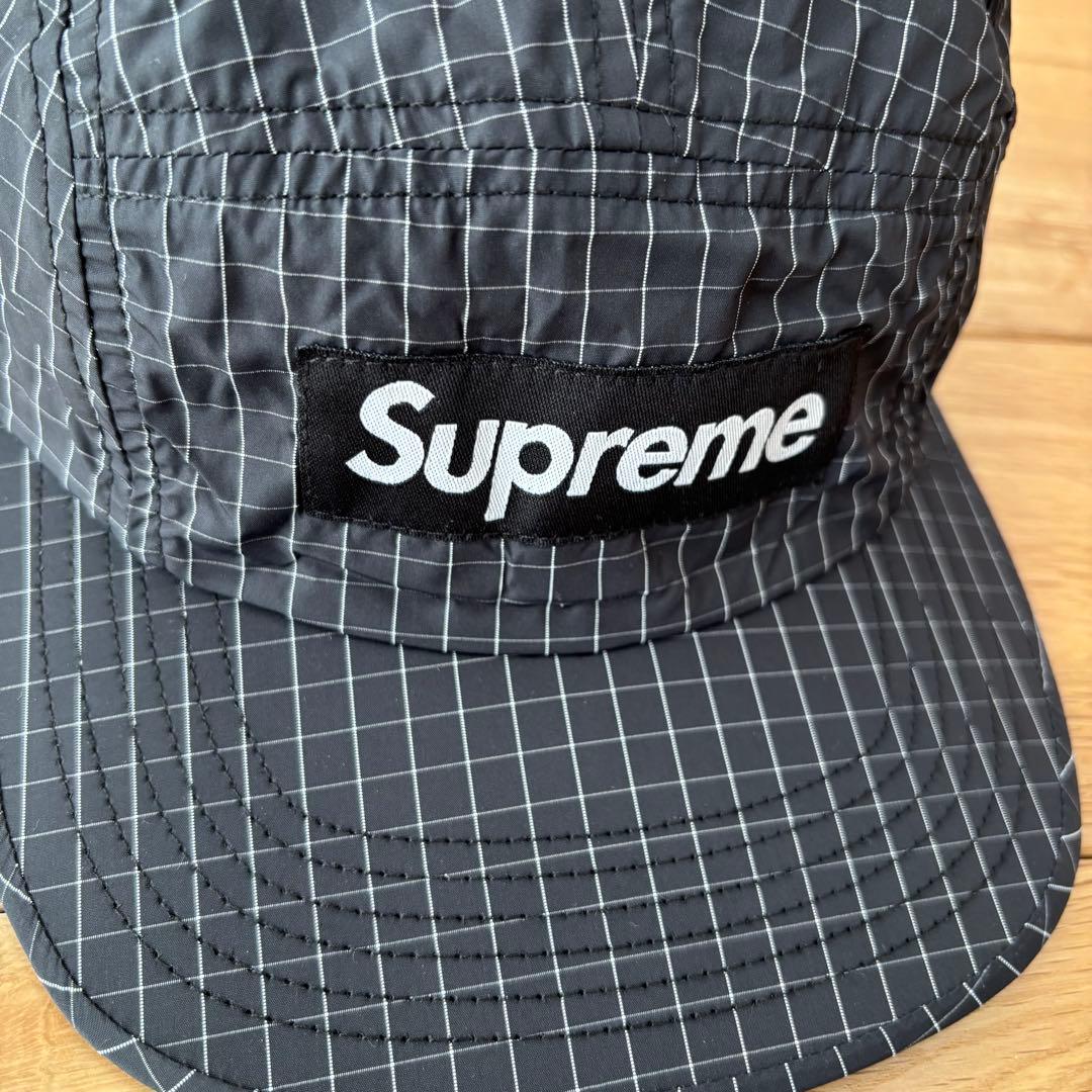 タグ付】Supreme Contrast Ripstop Camp Cap 黒