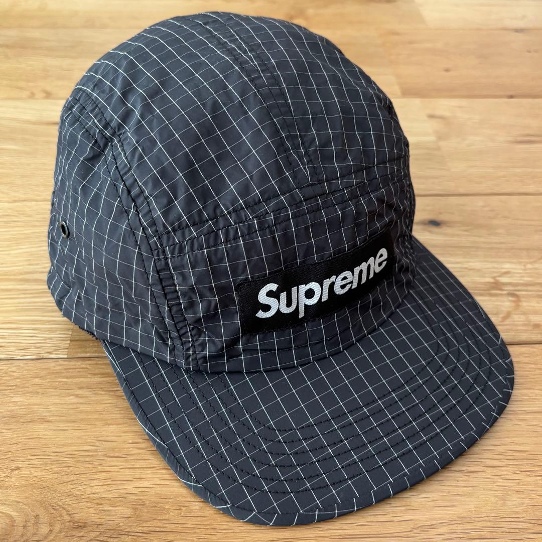 タグ付】Supreme Contrast Ripstop Camp Cap 黒