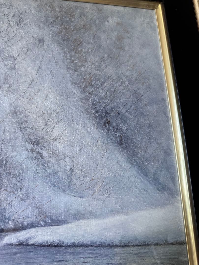 油彩画 F-8号 板垣文雄 枝新峠への径に沿って