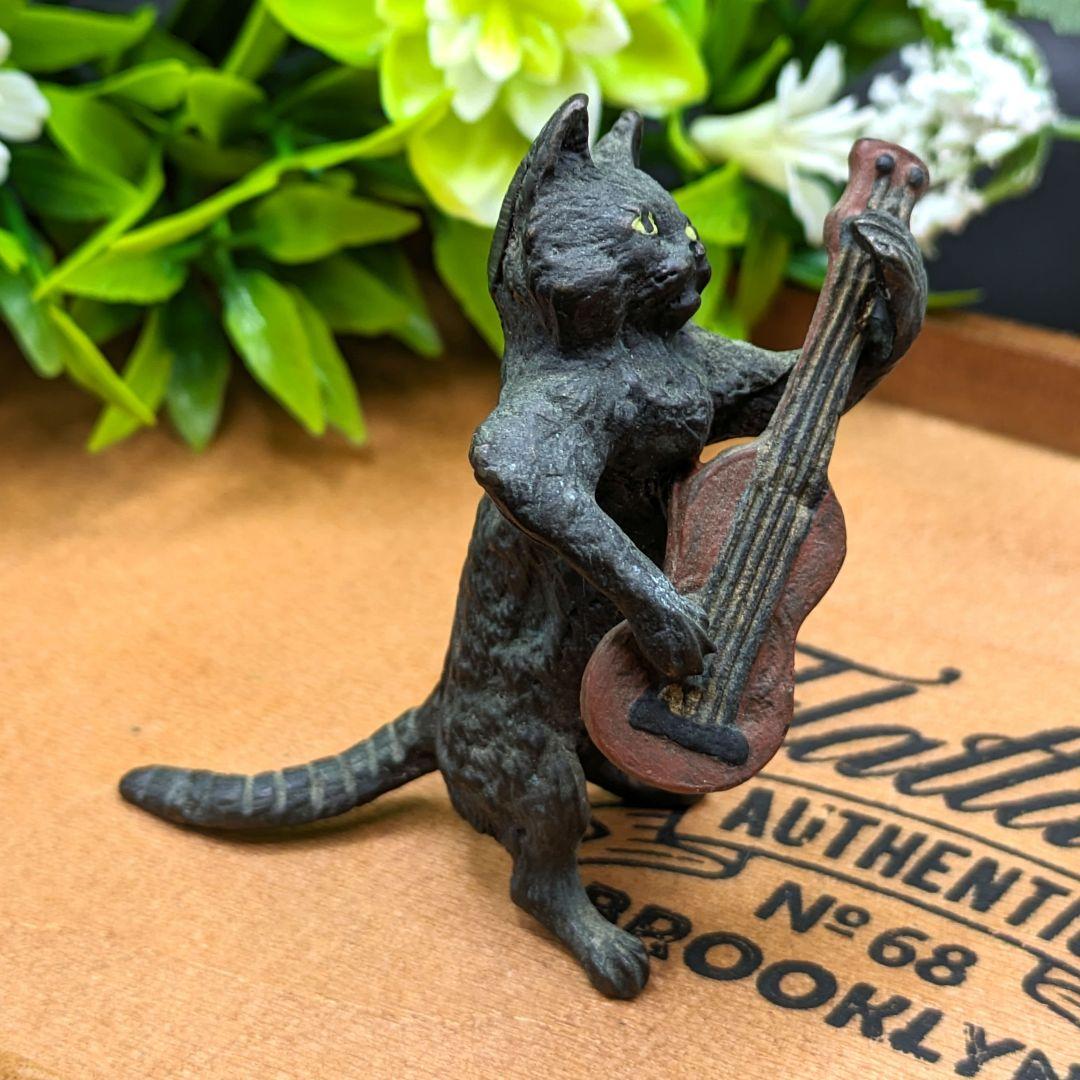 ヴィエナ・ブロンズ コールドペイント 猫の音楽隊 ギター 擬人化 ネコ 楽器