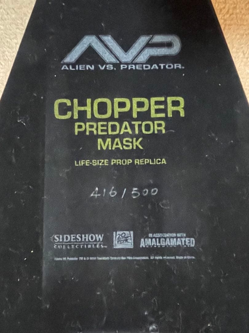 【世界500個限定】サイドショウ AVP チョッパー・プレデター マスク 1/1