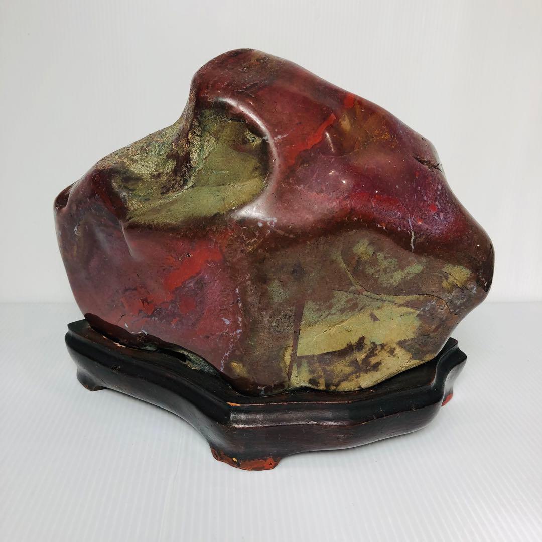 佐渡赤石？唐木台付保存箱MA390