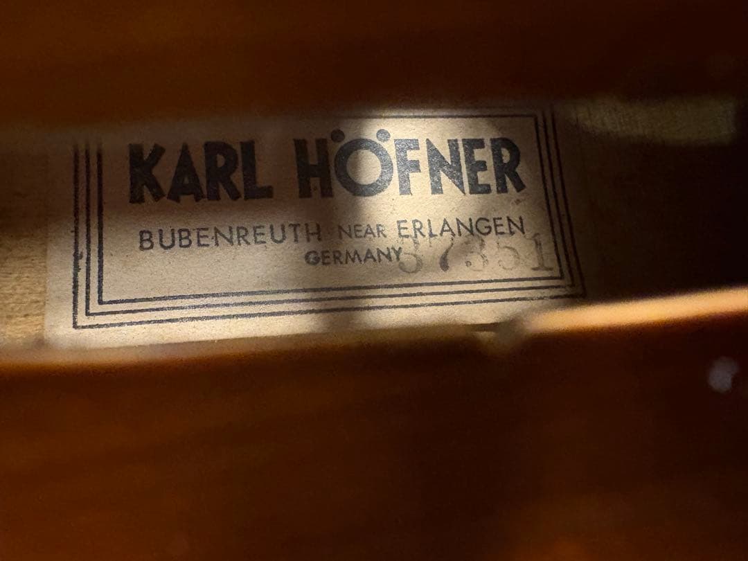 良音　バイオリン　Karl Hofner　4/4 5桁シリアル　綺麗な杢