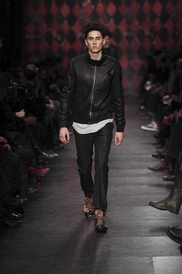 ポールスミス 10AW コレクションモデル 変形襟レザージャケット M ブラック