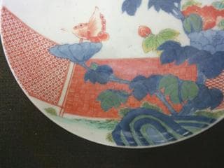 インテリア！【鍋島皿 花鳥文色絵皿 観賞 骨董木箱・k42 】陶磁器 鉢