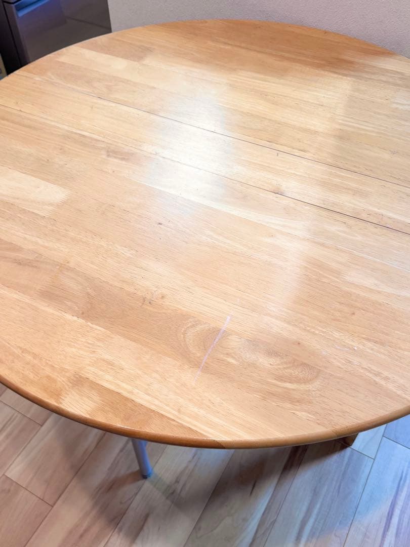 カ*ス様 ナチュラルウッド 折りたたみ ダイニングテーブル　丸テーブル　ラウンド