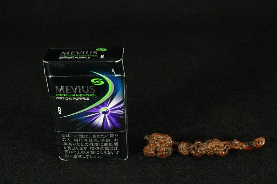 黄楊木 刻 霊芝 如意(HA436-2) 工芸品