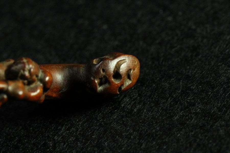 黄楊木 刻 霊芝 如意(HA436-2) 工芸品