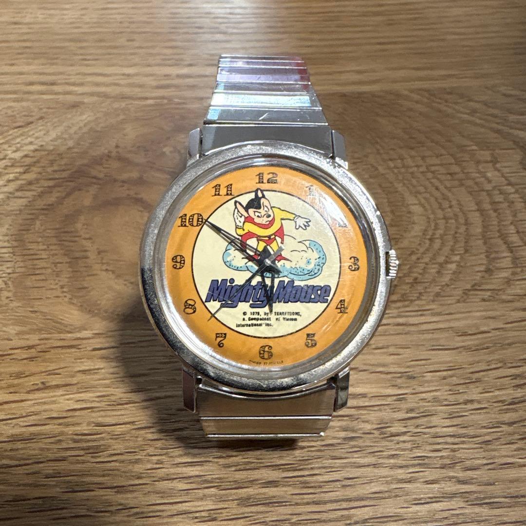 【レトロ・希少ビンテージ、稼働中】MODERNO マイティマウス 手巻き 腕時計