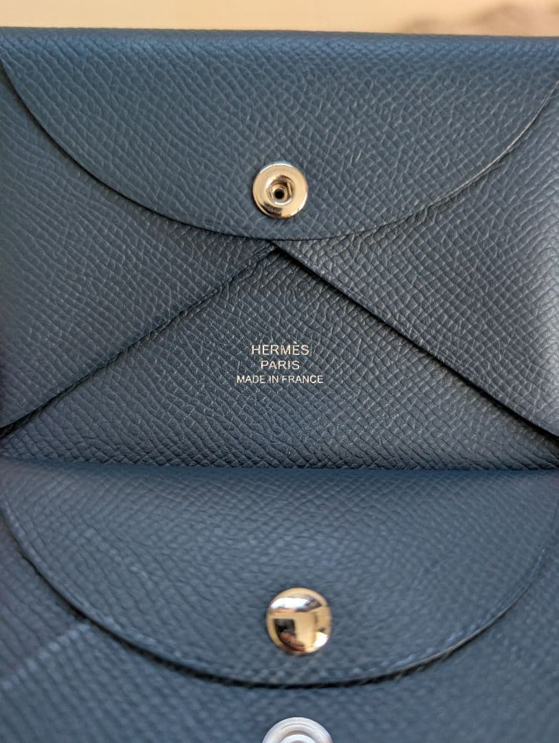 美品 エルメス カルヴィ デュオ エプソン ネイビー2024年製