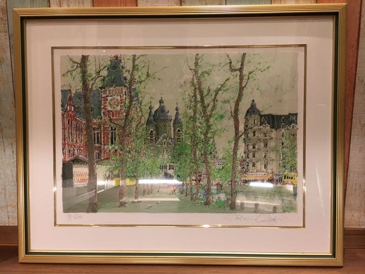 絵画 小田切訓 運河沿いの並木 美品 75/250 絵画 小田切訓 運河沿いの並木 美品 75/250 絵画 小田切訓 運河沿い