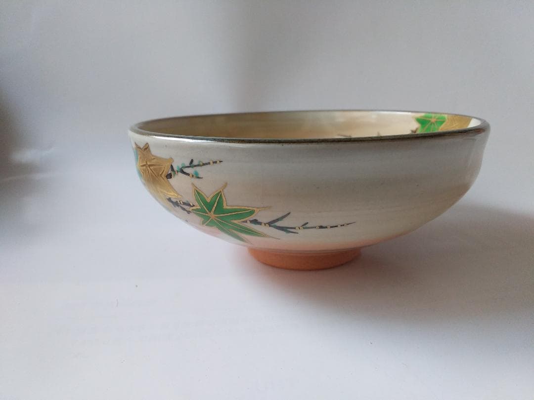 橋本紫雲 平安紫雲 乾山写 青楓文茶碗 茶道具 茶器 抹茶碗 新品 未使用