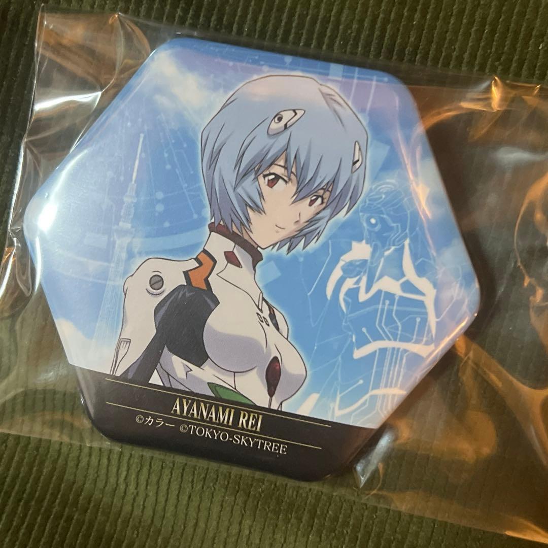 エヴァンゲリオン　トウキョウ　スカイツリー　缶バッジ　綾波レイ　零号機