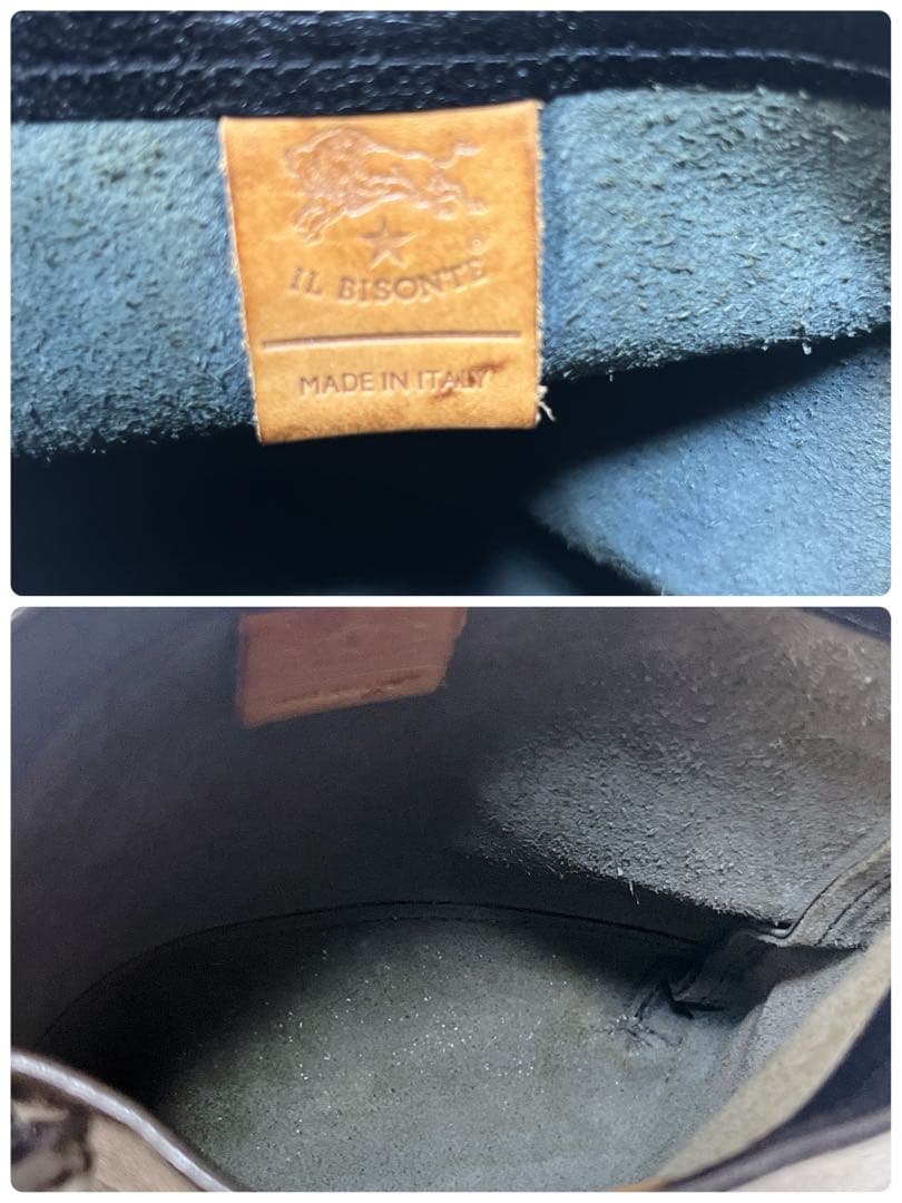 美品✨現行タグ イルビゾンテ クロスボディ バッグ サコッシュ レザー ブラック