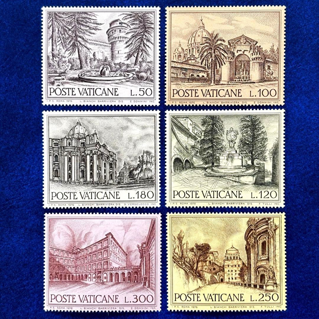 外国切手 バチカン市国 ローマの風景 未使用 6種完 1976年 ヒンジ無し