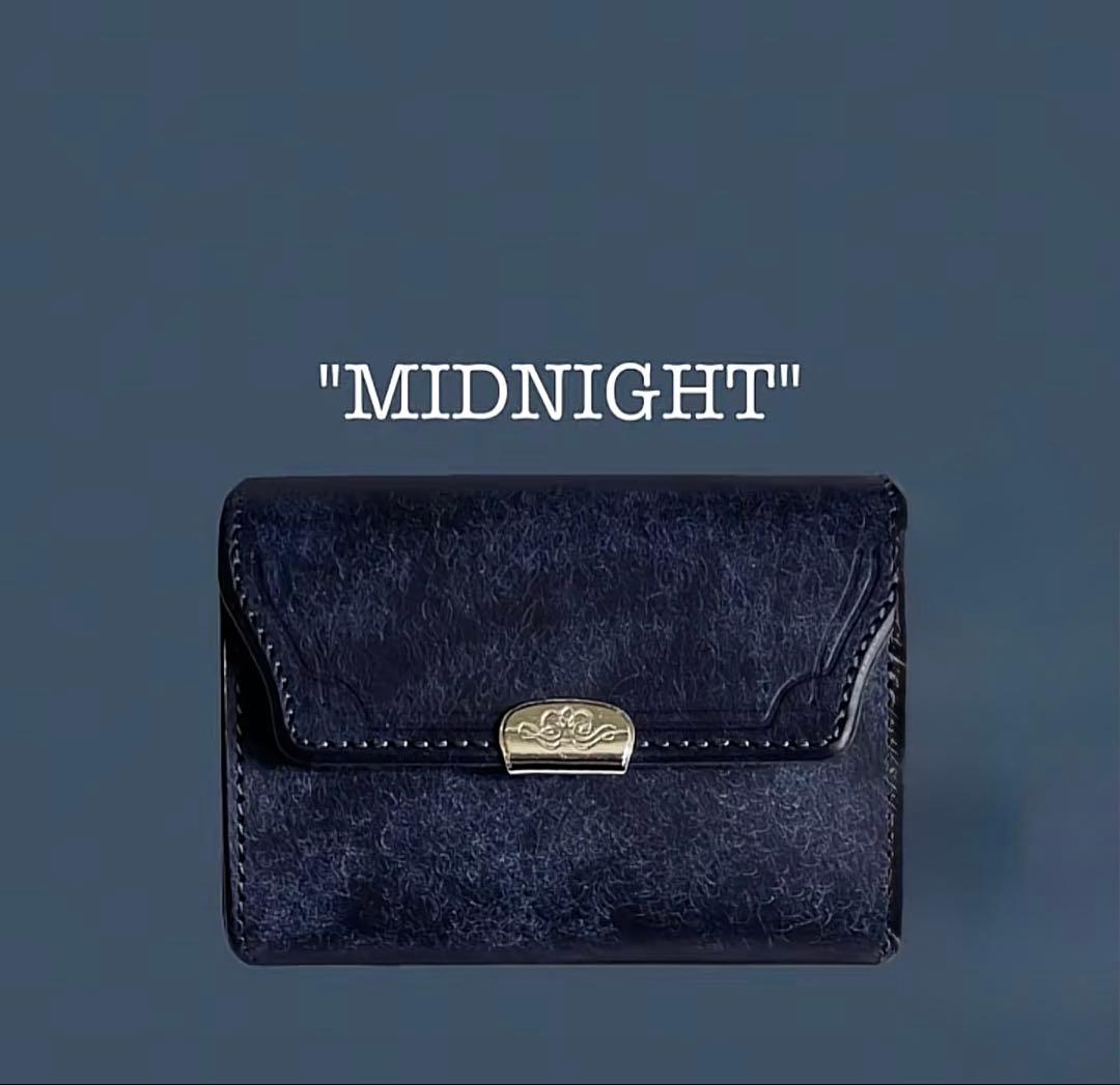 池之端銀革店プエブロレザーコンパクトウォレット　midnight
