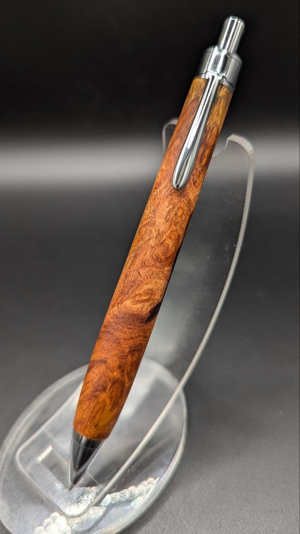 409ペン工房翌檜 特上 本花梨 紅白 瘤杢 木軸シャーペン ボールペン