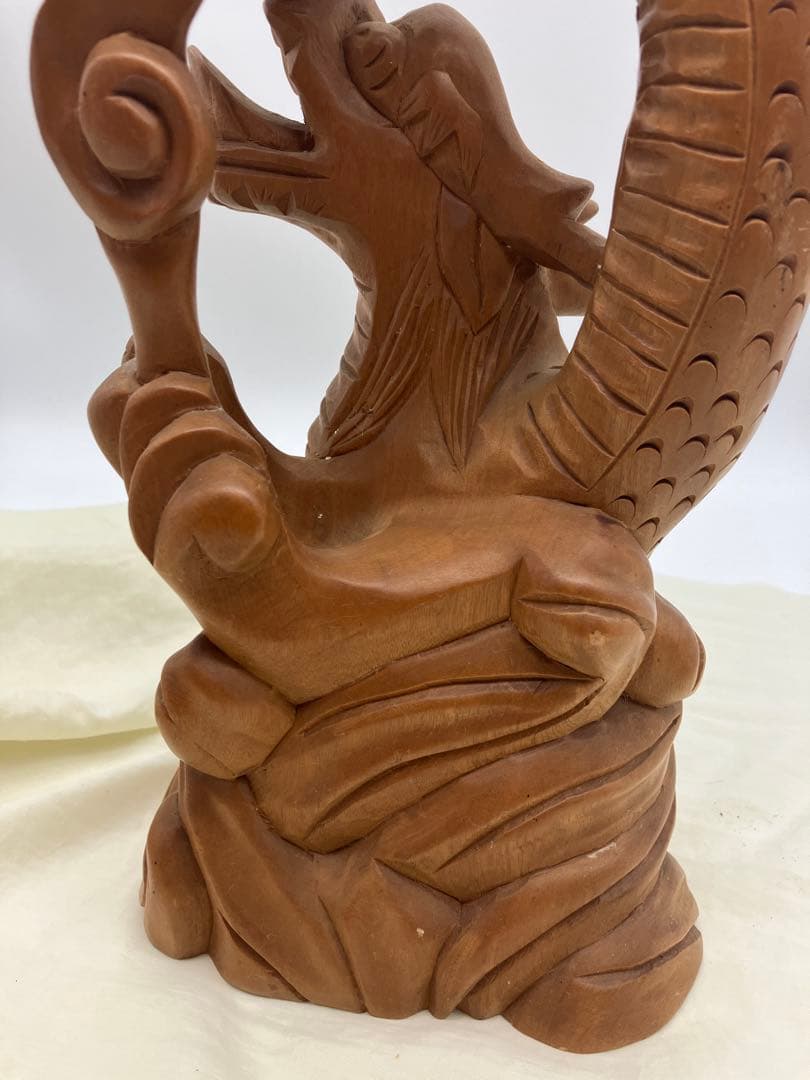 龍神 木彫り 龍の干支 置き物 龍 開運 和風置物 ドラゴン 約45cm 竜