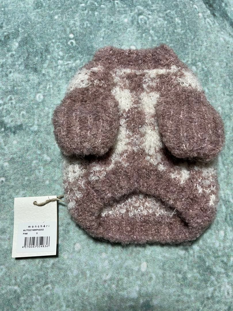 モンシェリ チェックニットトップス ピンク Sサイズ タグ付き - メルカリ