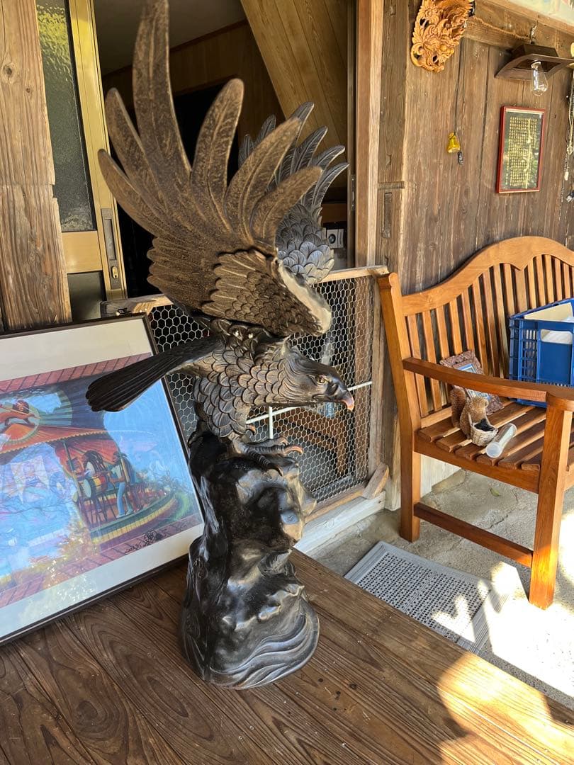 金属製 鷲の彫刻 高さ約60cm