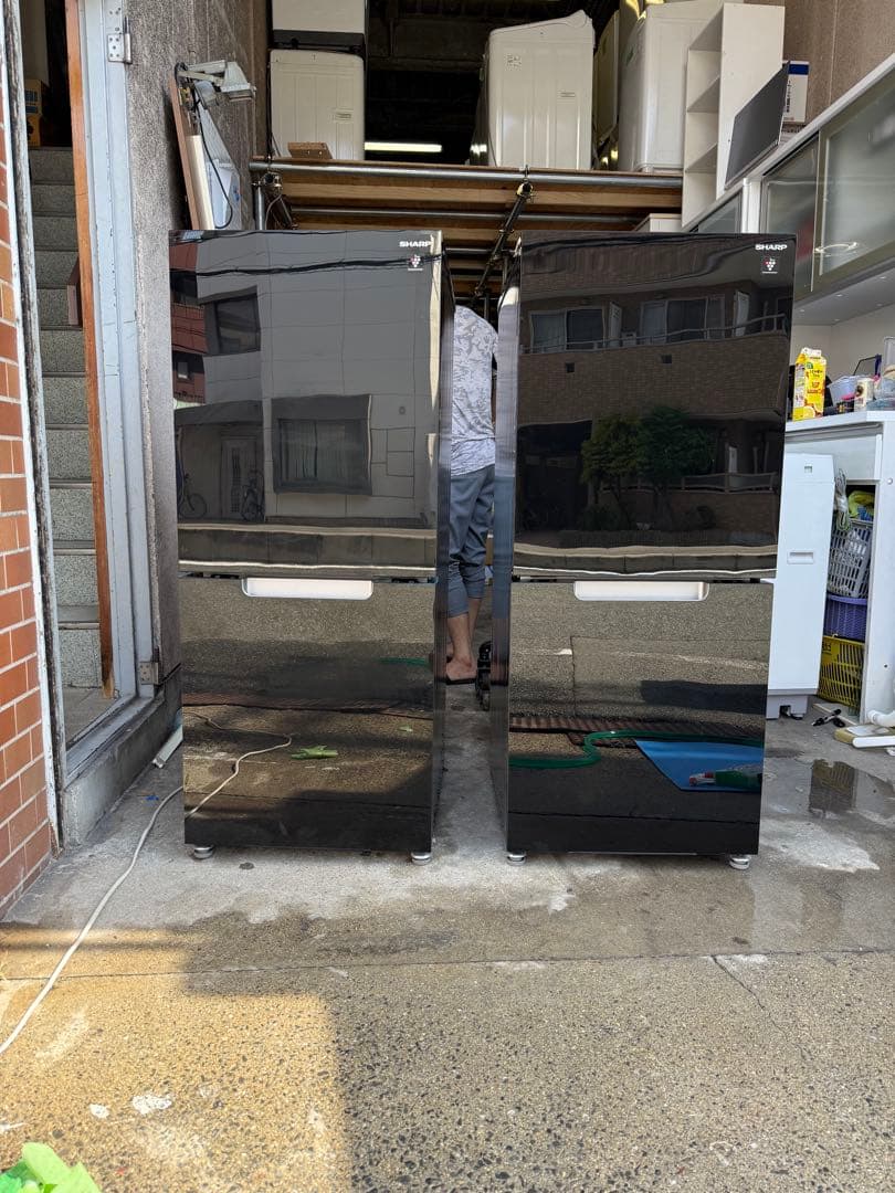 SHARP 2ドア冷蔵庫 黒