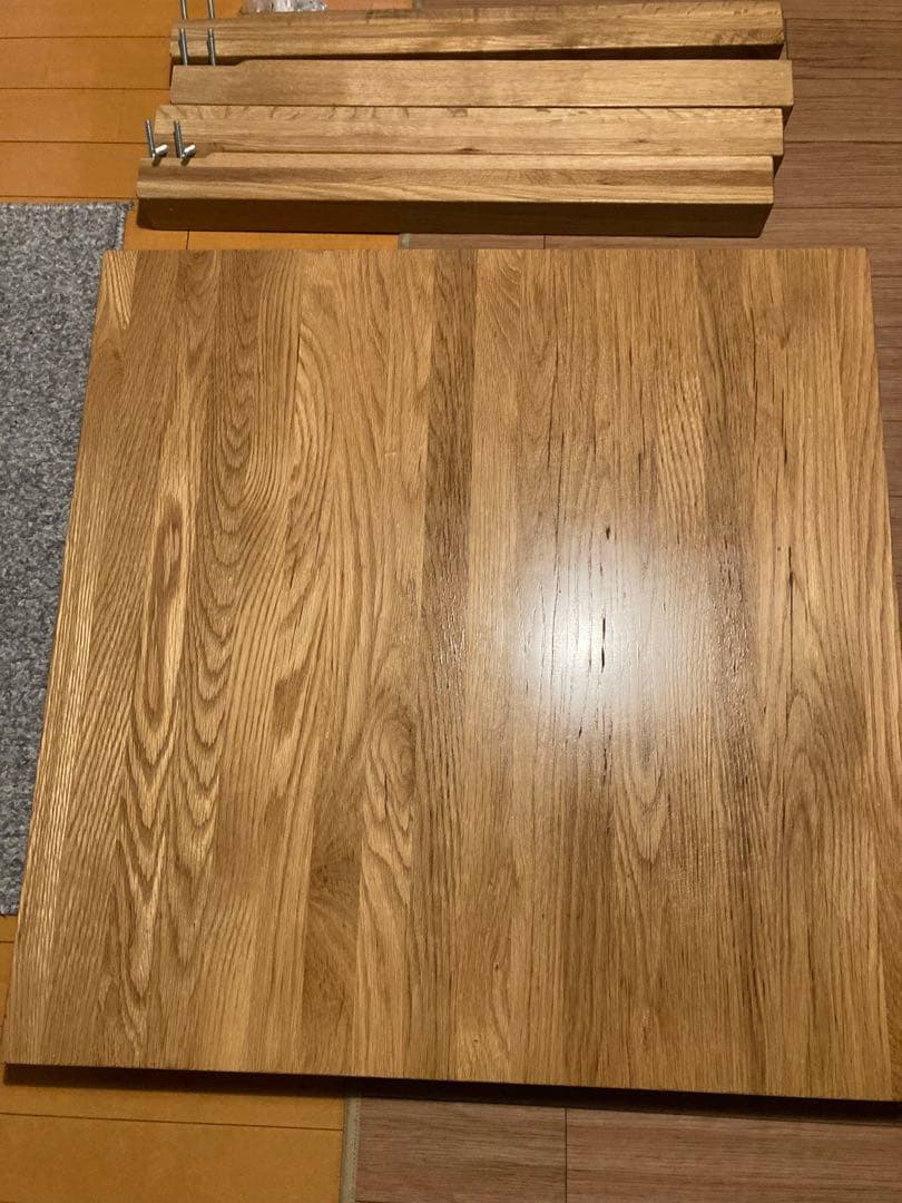 木製テーブル（引出付）/オーク材　無印　80×80