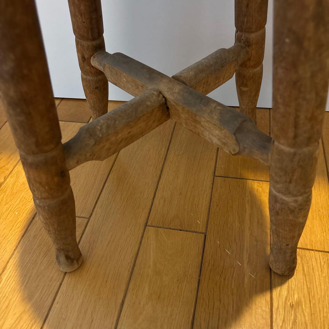 昭和 レトロ アンティーク スツール 丸椅子　木製　古家具　古道具　花台 飾台