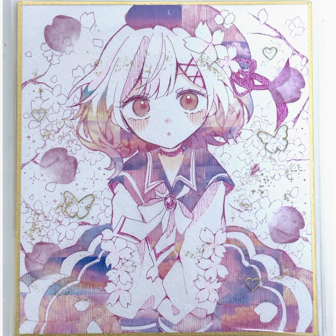 魔法少女ノ魔女裁判】まのさば、桜羽エマ キャラクターイラスト色紙 特典＆