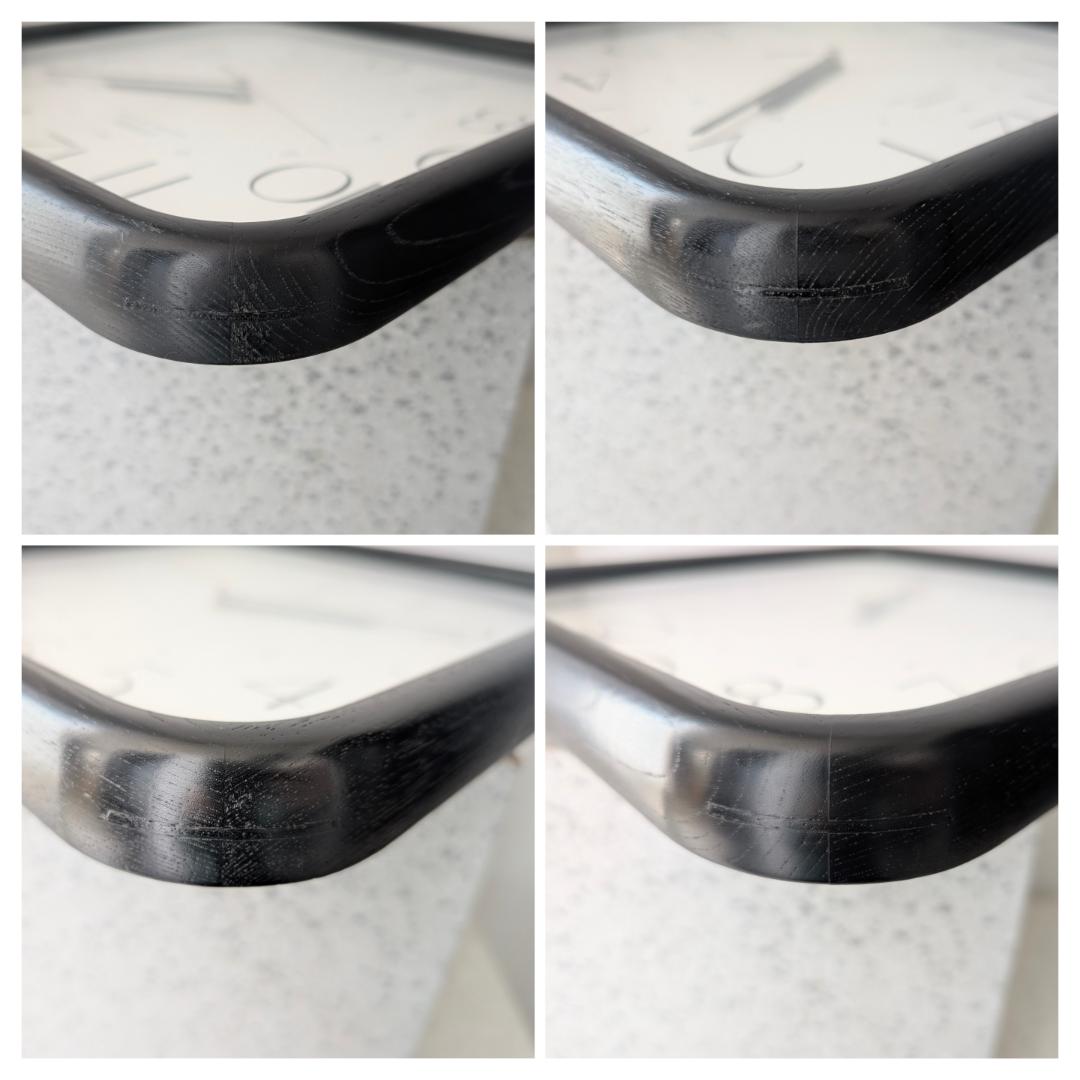 ビンテージ ウッドフレーム ウォールクロック 大きめ 90s シック モノトーン