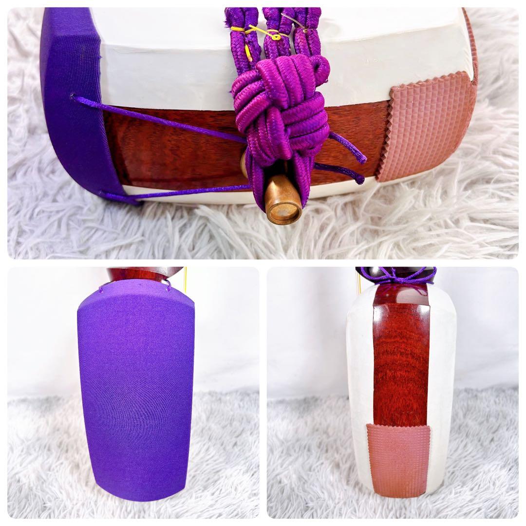 津軽三味線 紅木 太棹 東さわり付 皮やぶれなし 二本溝 天神欠けなし