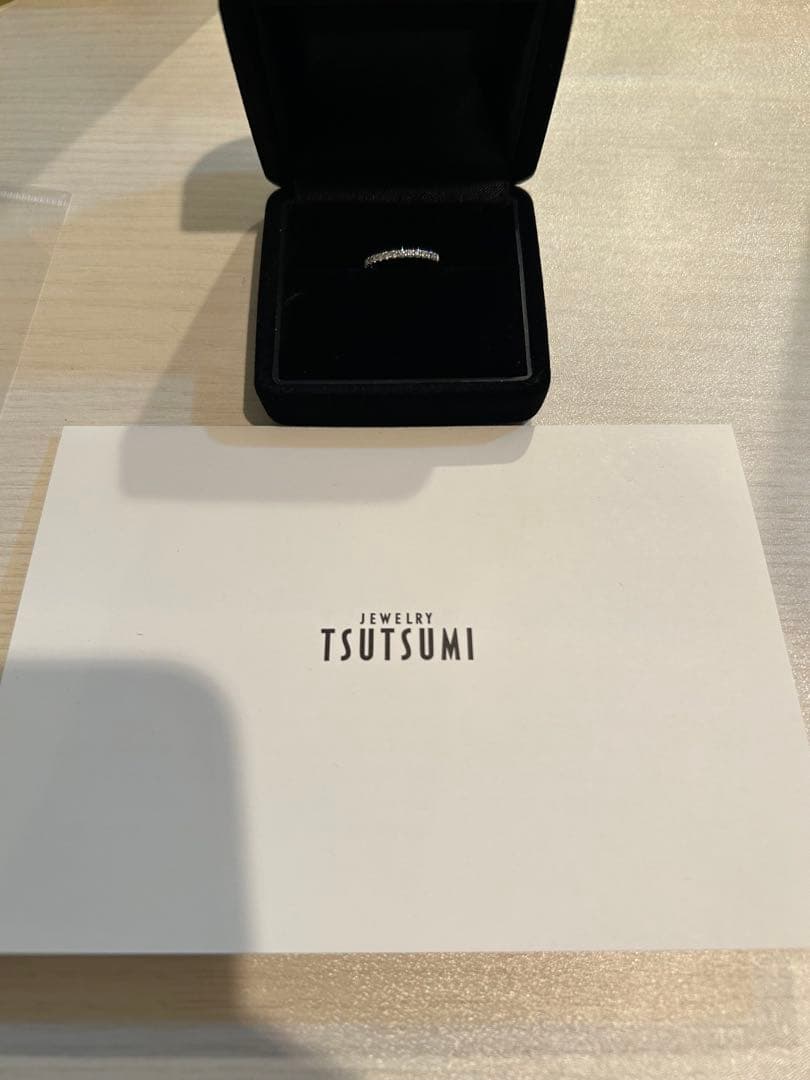 ツツミ Pt900 ダイヤ0.18ct ピンキーリング 11号 購入証あり