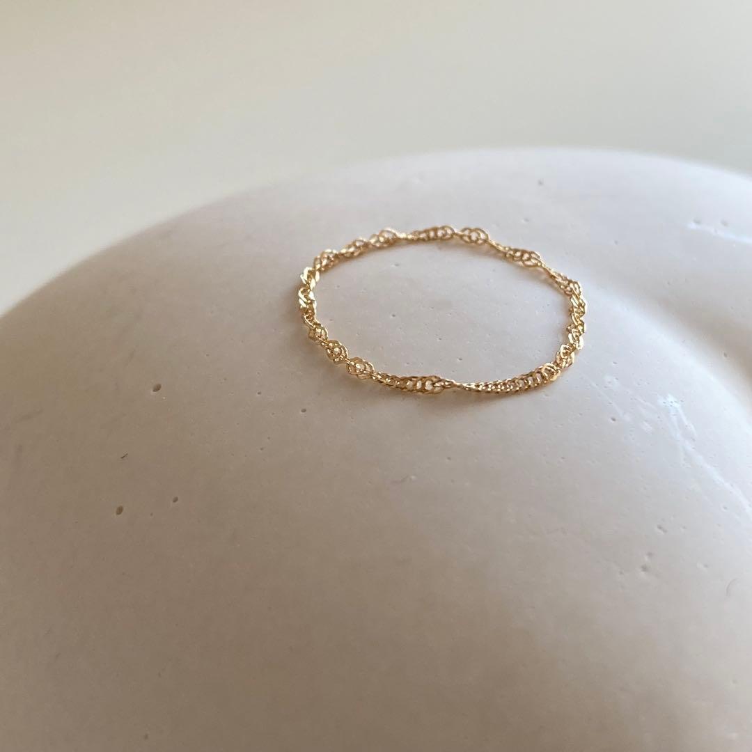 新品 18金 K18リング チェーンリング 13号 つけっぱなし 即日発送