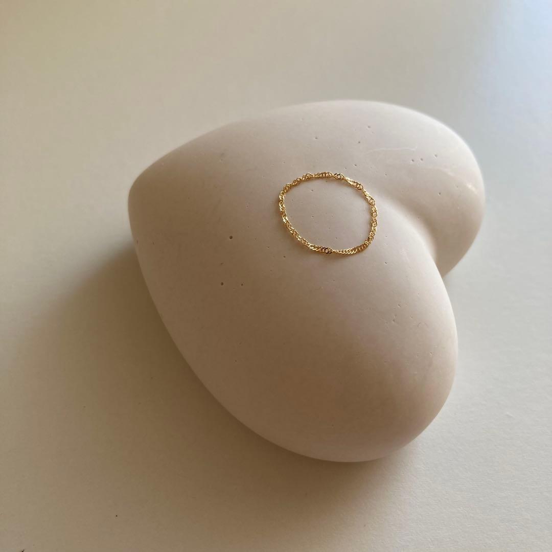 新品 18金 K18リング チェーンリング 13号 つけっぱなし 即日発送