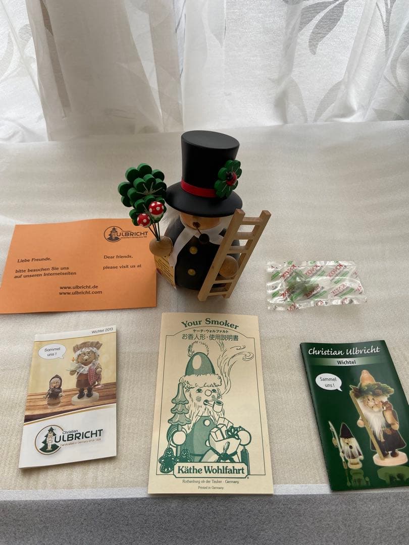 ドイツ製 クリスマス雑貨　お香人形 木製　煙突掃除人 北欧雑貨風 幸運モチーフ