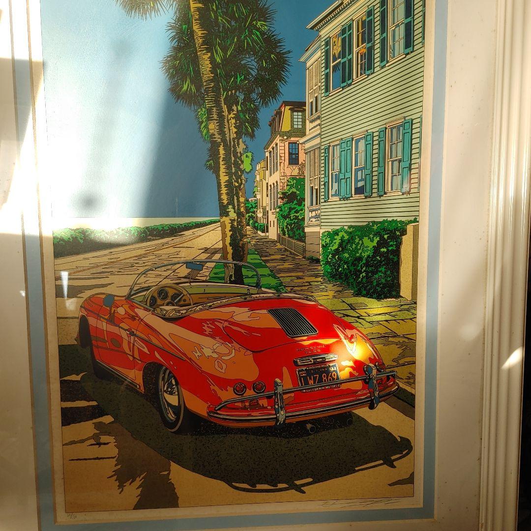 小*ん様 鈴木英人サイン入り 「スピードスターと過ごす正午」 シルクスクリーンア