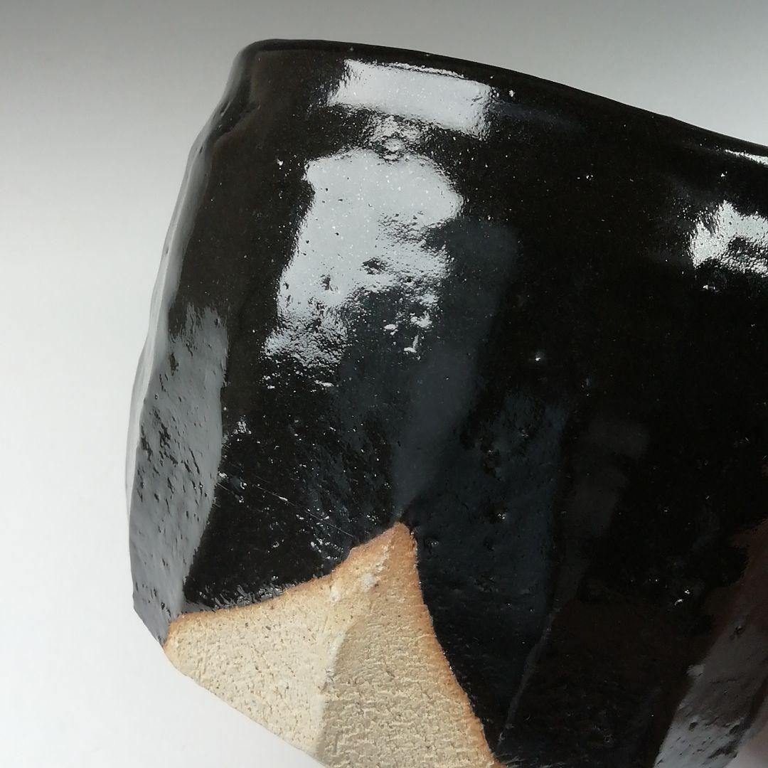 T503 茶碗 『瀬戸黒 小田木写』『半筒茶碗』『西尾香舟』共箱 抹茶碗