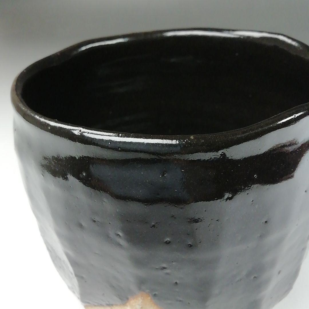 T503 茶碗 『瀬戸黒 小田木写』『半筒茶碗』『西尾香舟』共箱 抹茶碗