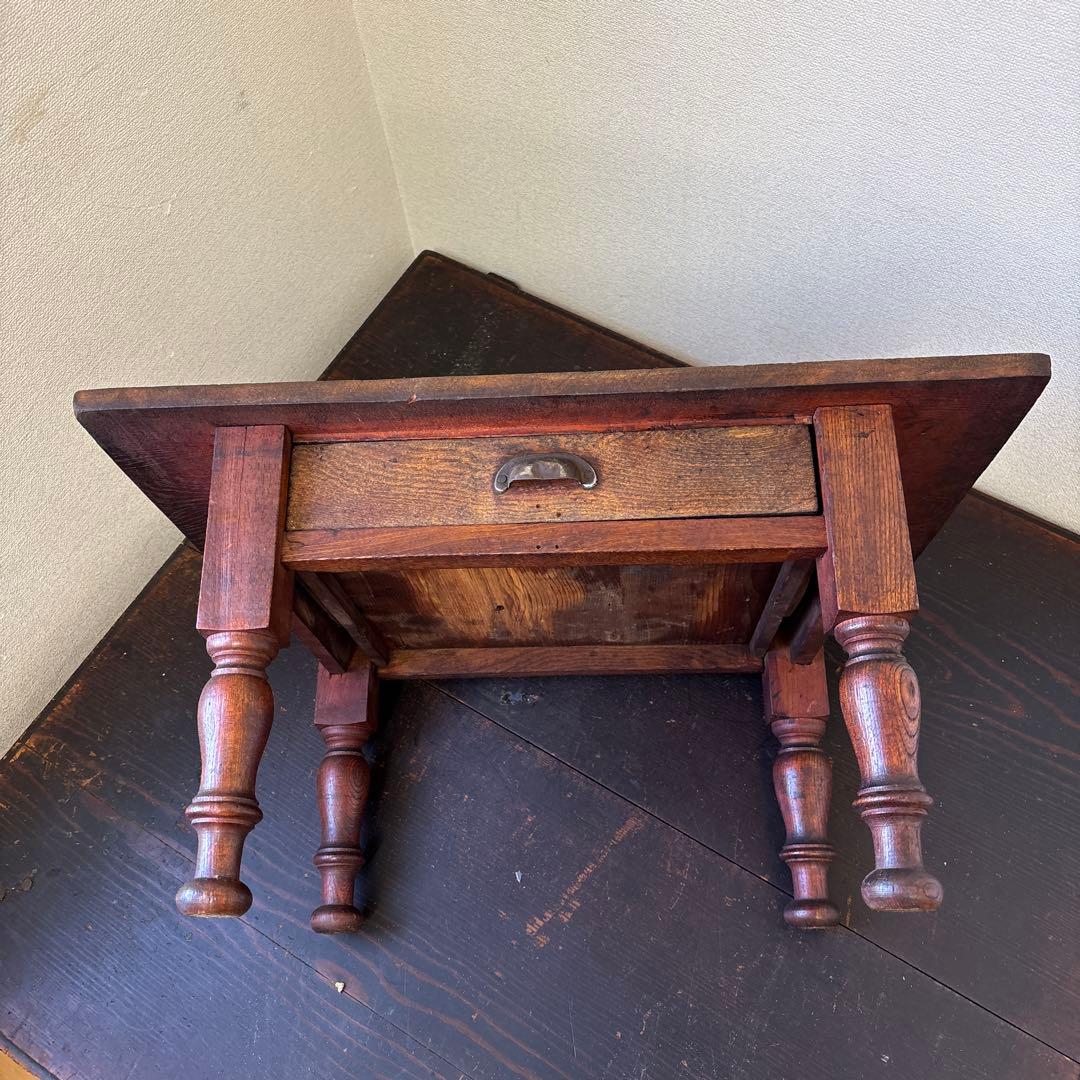 昭和レトロ 文机 小引き出し1杯｜古家具 ローテーブル 飾り台 無垢