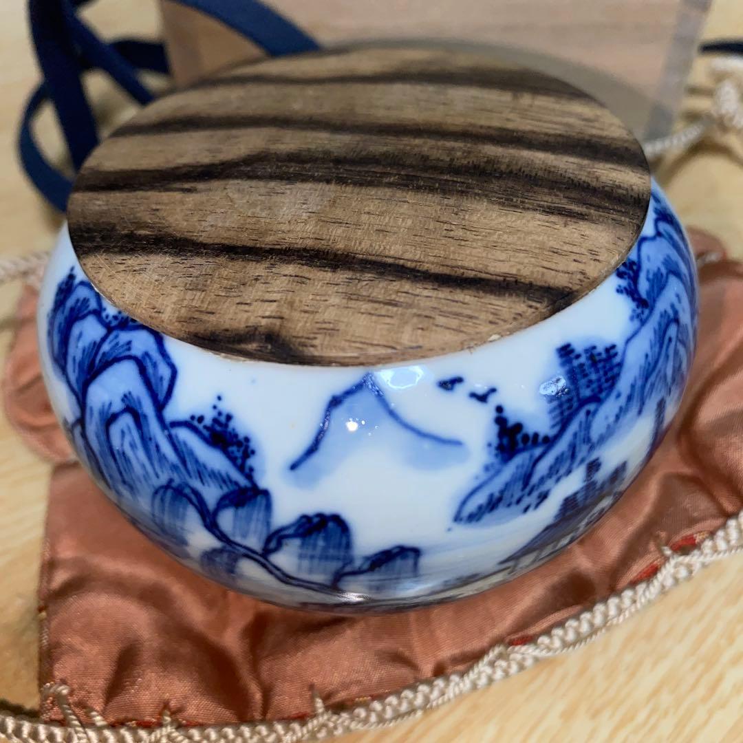 染付茶入 清朝光緒-宣統 蓋二種あり - WWW.IMS.NET.ID