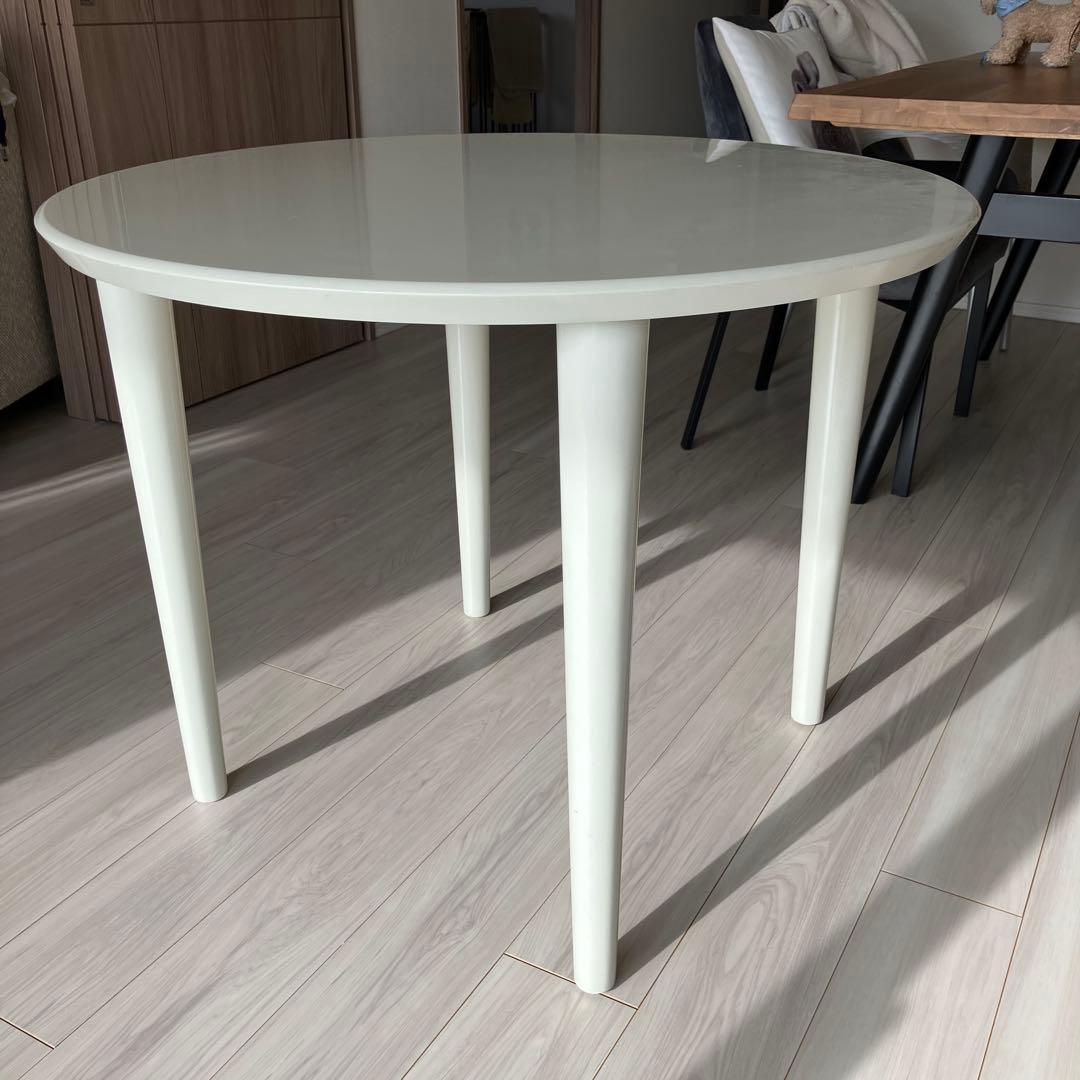 ホワイト丸テーブル