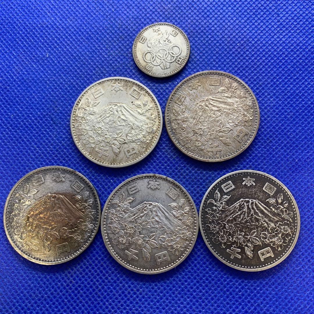 1964年東京オリンピック 1000円銀貨 5枚セットSV925 プルーフ貨幣